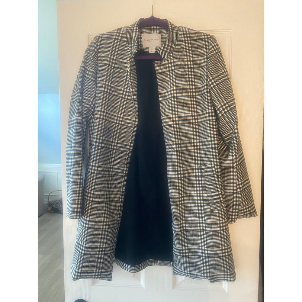 Carolina Belle Black and White Plaid Jacket Size Small